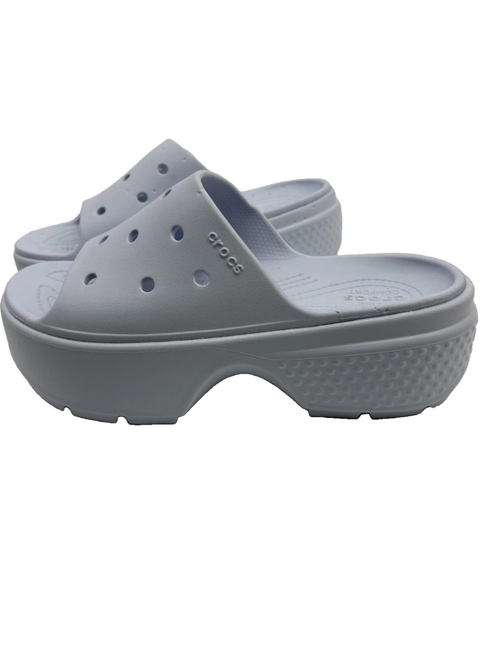 CROCS White Platform Slide Sandals